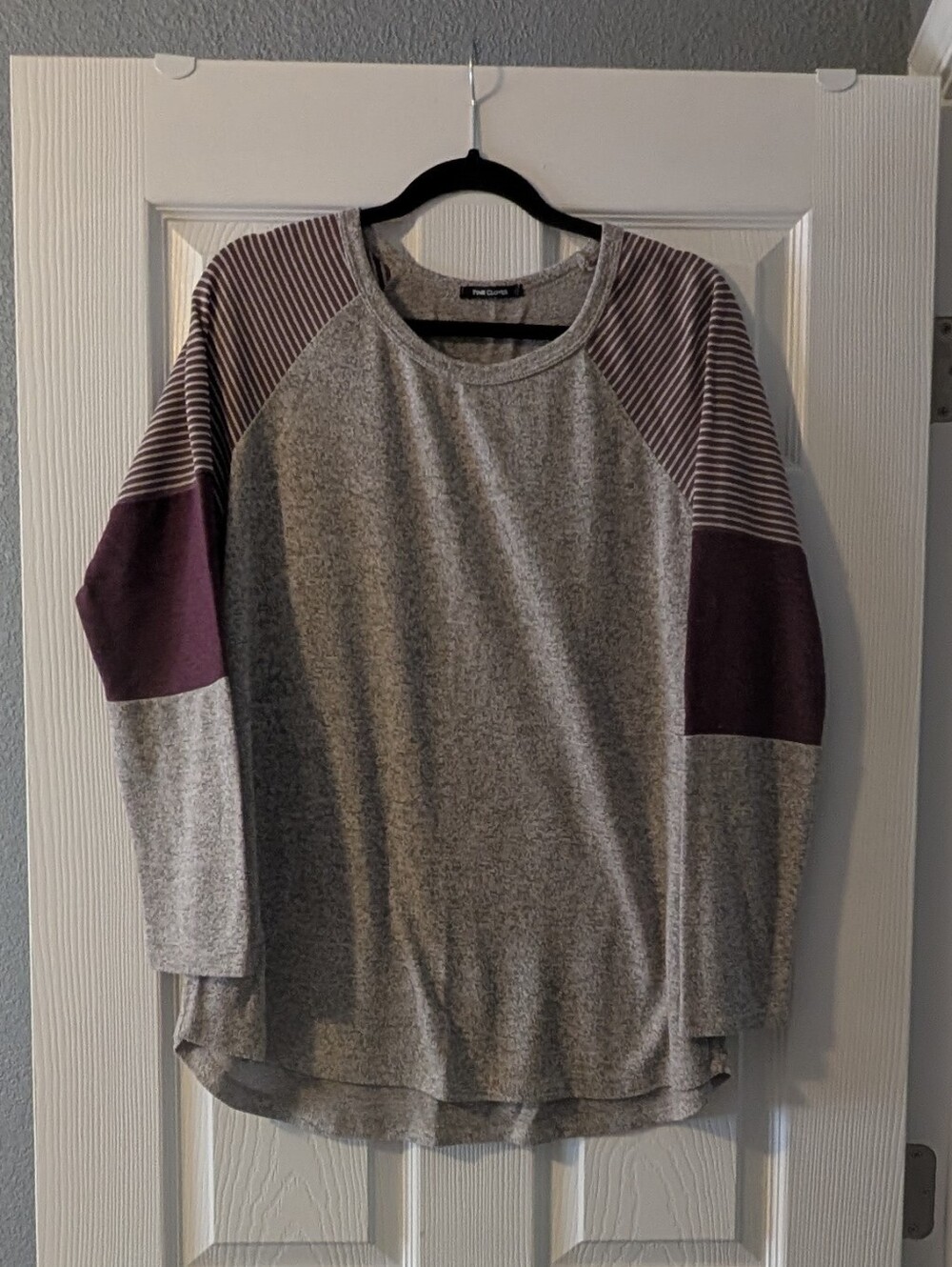 Pink Clover Crewneck Sweater with Raglan Accents